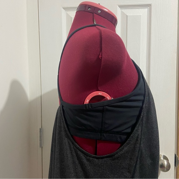 Lululemon women black and grey tone athletic workout top. Size L. Used. - Picture 3 of 11
